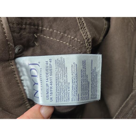 NYDJ Jeans Womens 14 Marilyn Straight Coffee Bean Denim Stretch Casual - Picture 8 of 8